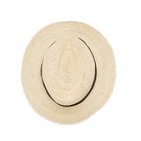 Straw hat with a circular brim and central indent