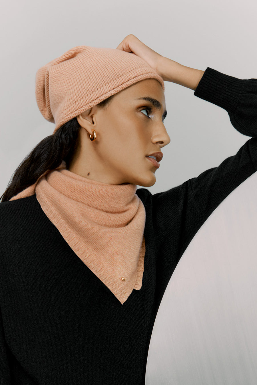 Single-Origin Cashmere Bandana Apricot / One Size