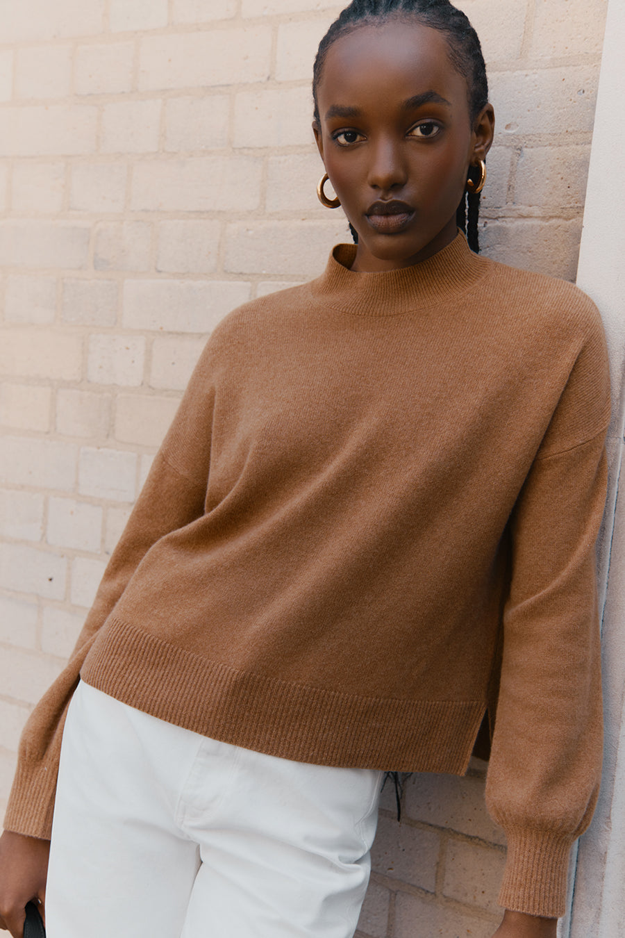Single Origin Cashmere Cropped Sweater Camel / Extra Small