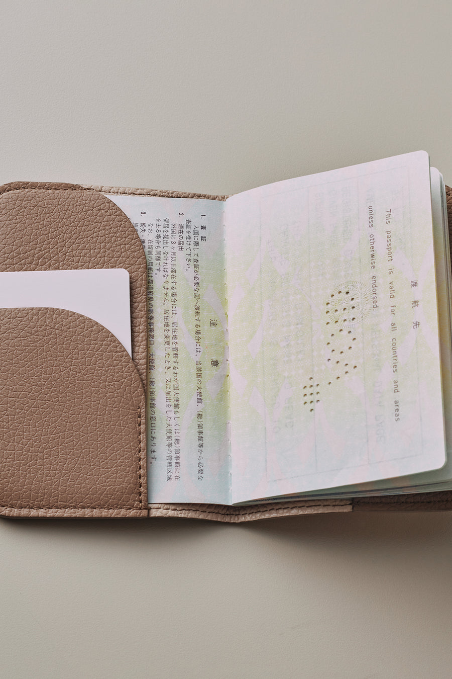Passport Case Stone / One Size