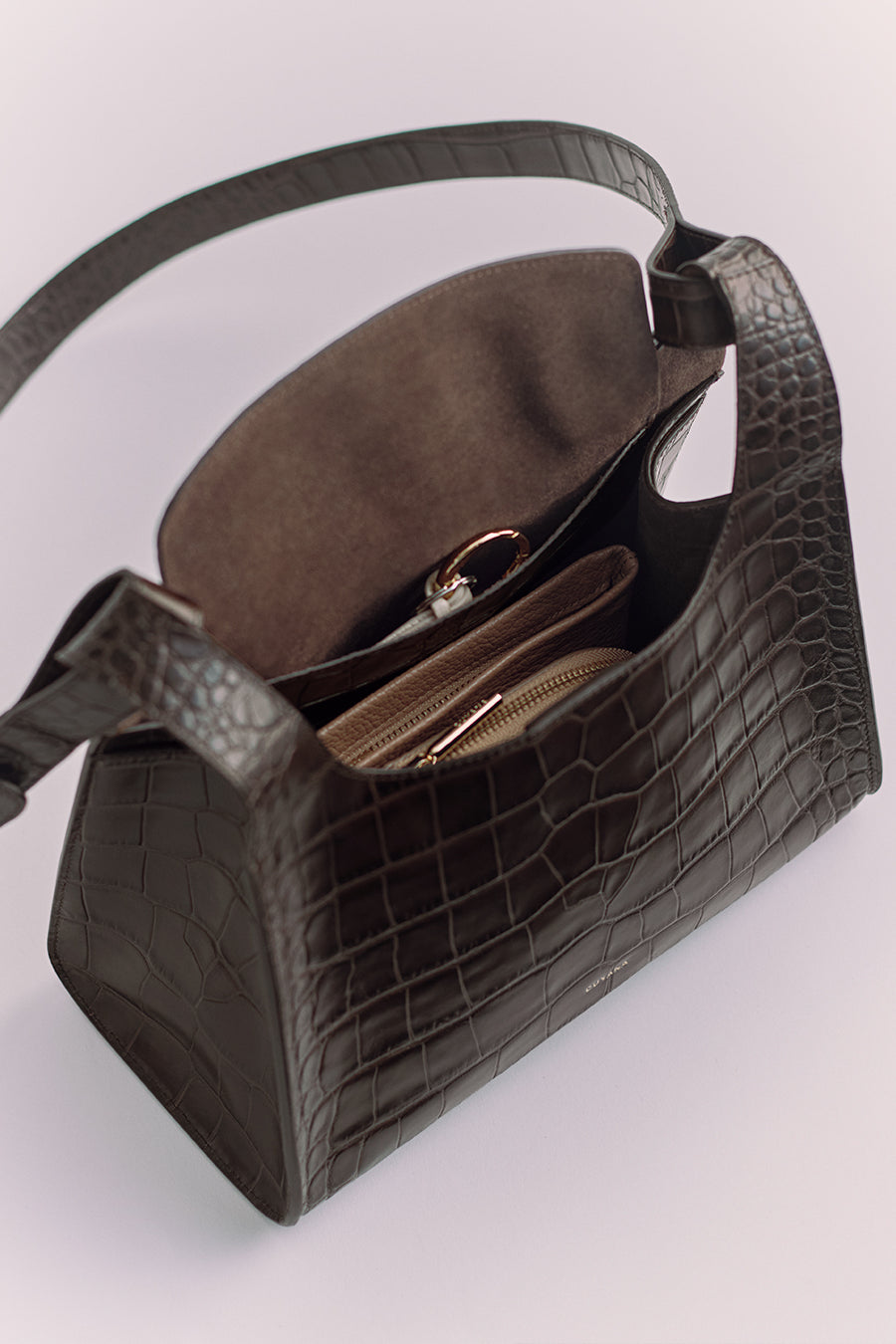 Double Loop Bag (Croco) Mocha / One Size
