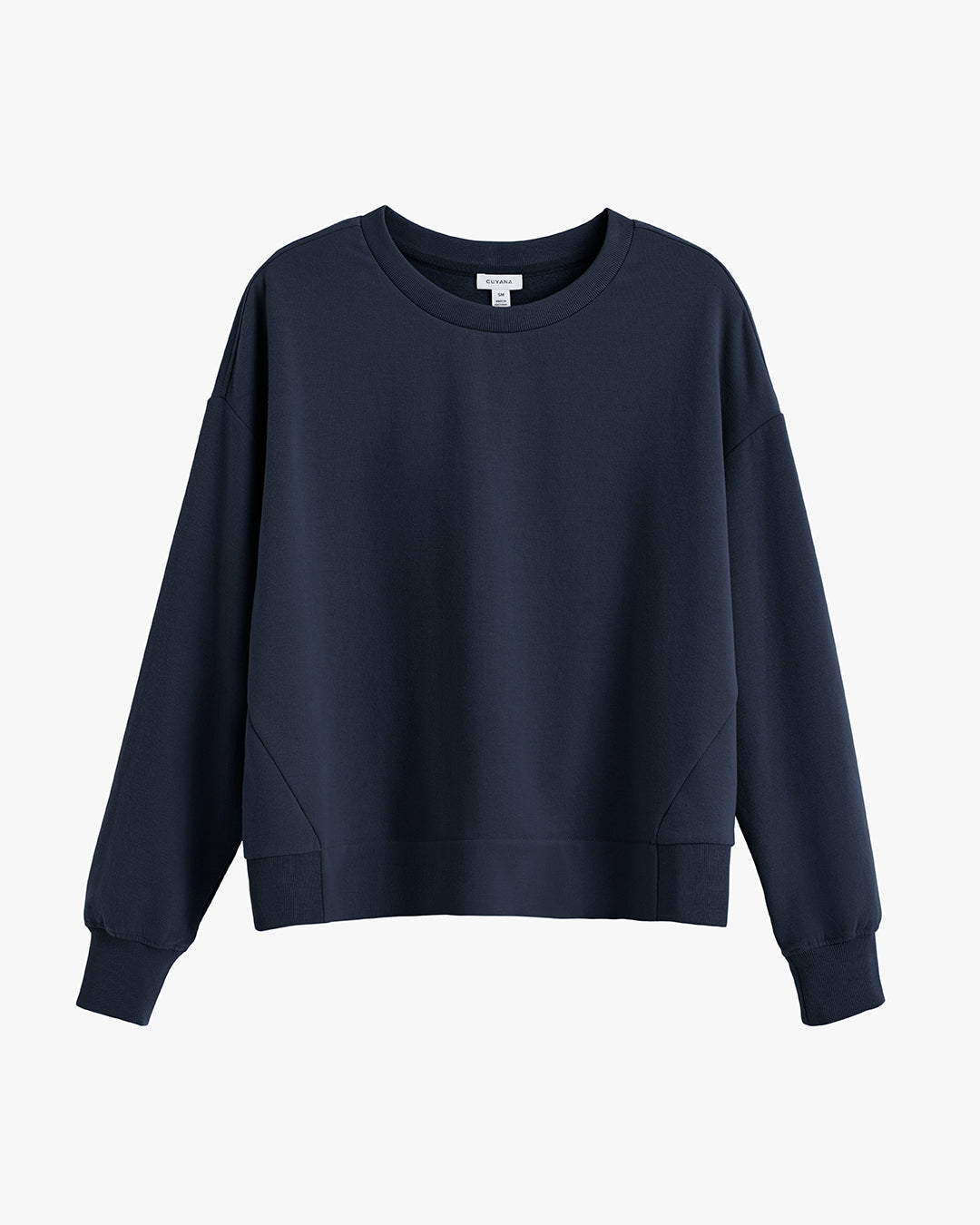 Women s Fleece Cropped Sweatshirt in Size Large by Cuyana in CottonandBlend Blue