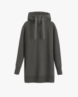 Long-sleeve hooded sweatshirt with a front zipper