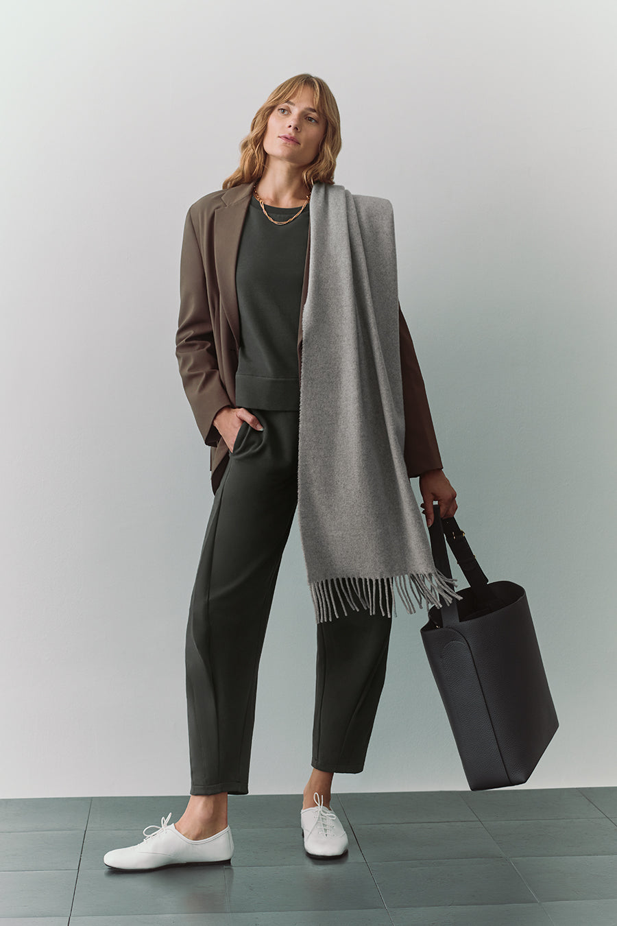 Fleece Cropped Sweatshirt Charcoal / Extra Small