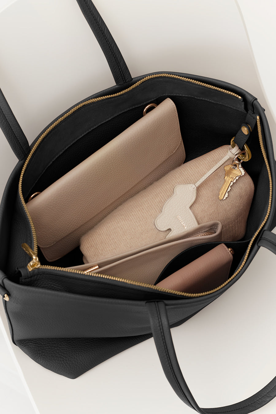 Small Easy Zipper Tote Black / One Size