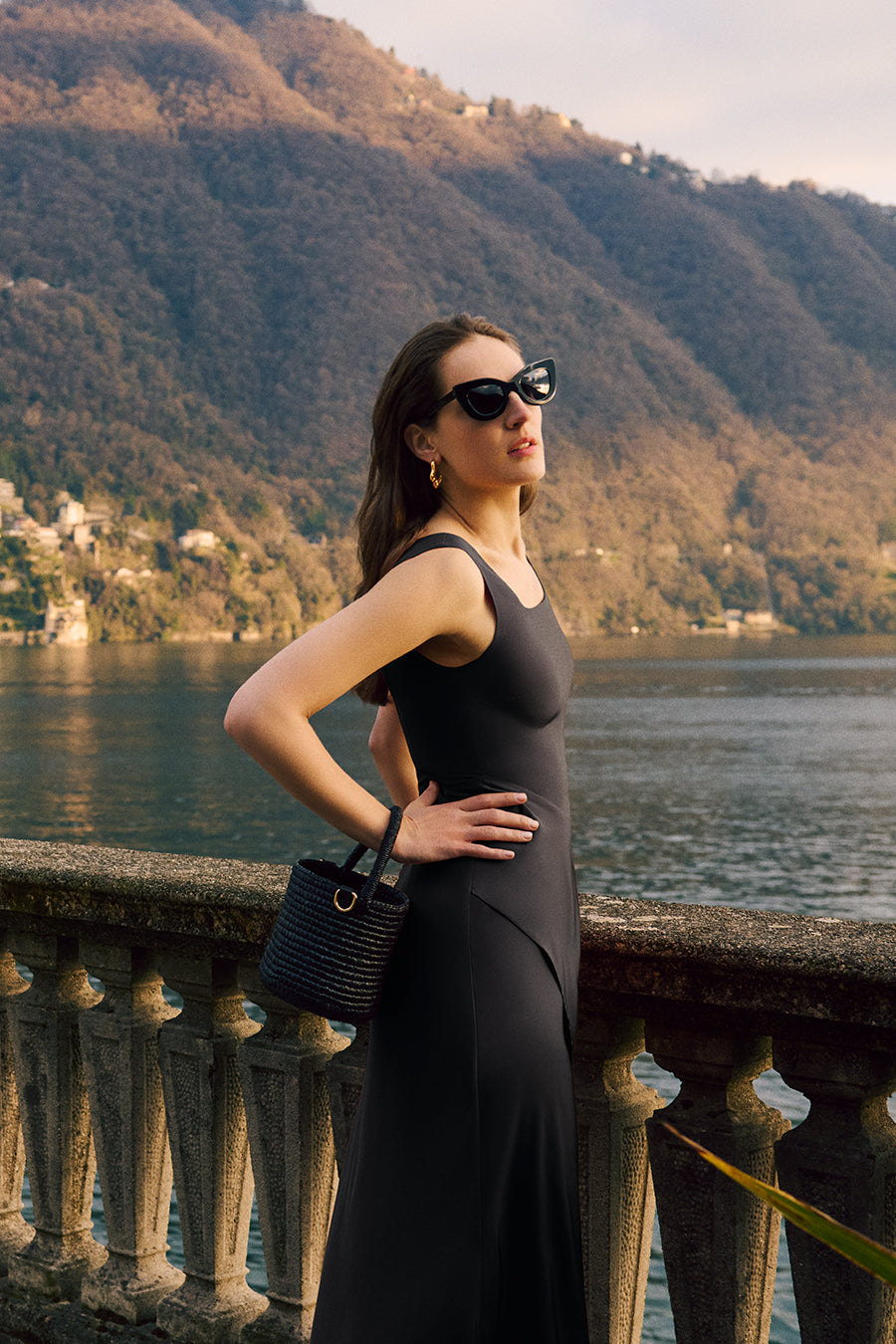 Silk Cut out Dress Black / Large