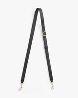 Adjustable strap with metal clasps and a ring connector