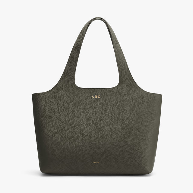 Tote bag with shoulder straps and personalized initials 'ABC'