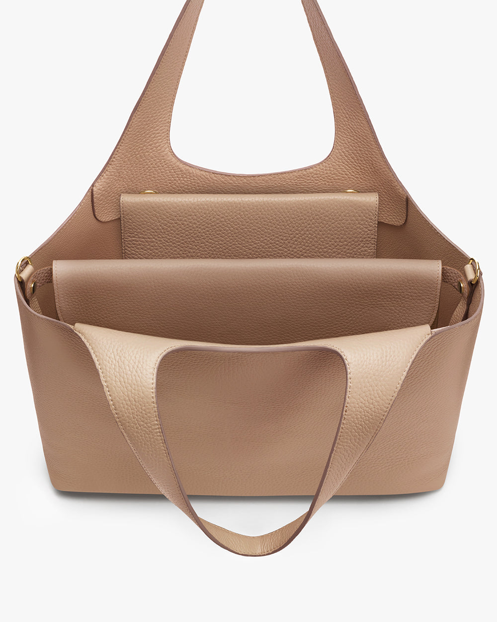 Handbag with a front pocket and a thin strap.