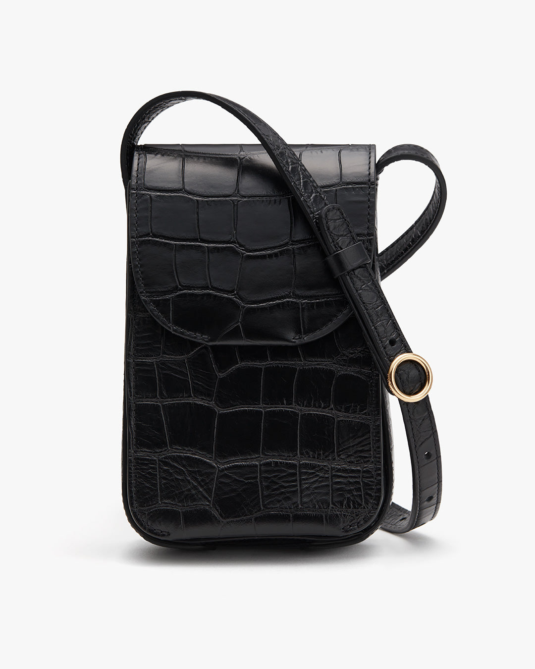 Leather Big O® Key Ring - Back in Black Croc-Embossed