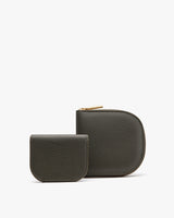 Two wallets with zipper closures