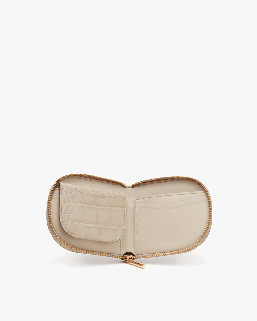 Duo Small Zip Wallet (Croco) Open small purse with interior compartments