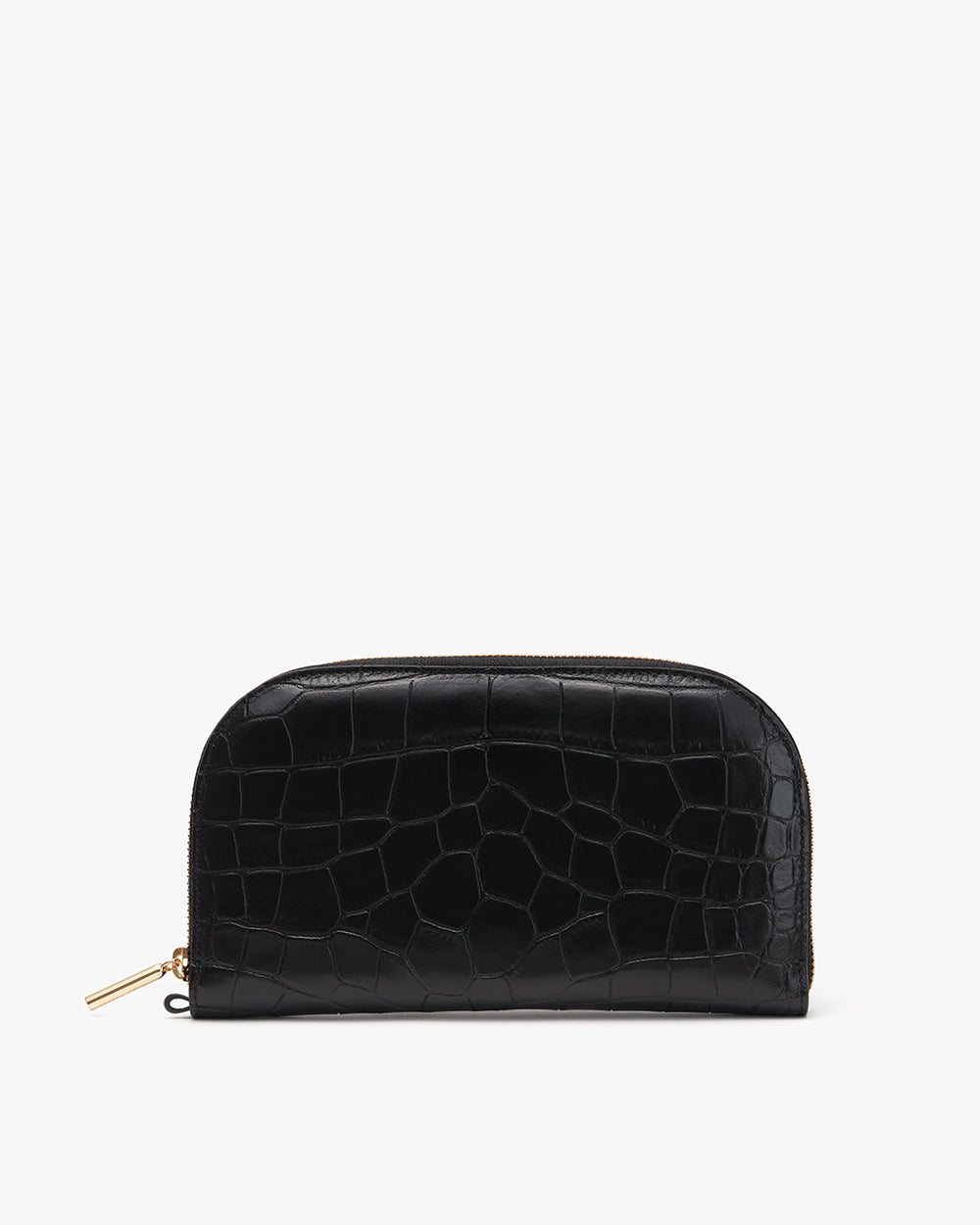 Duo Zip Wallet (Croco) Small zippered pouch with textured surface.