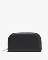Zippered wallet on a plain background