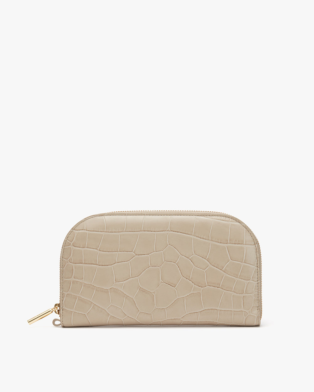 Duo Zip Wallet (Croco) Small zippered pouch with a textured exterior on a plain background.