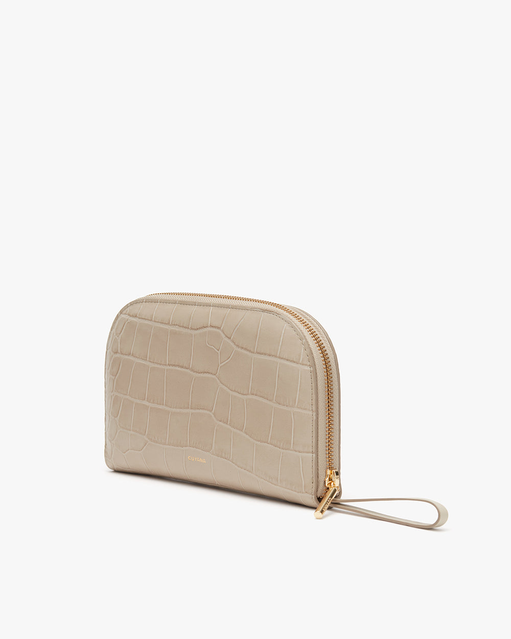 Duo Zip Wallet (Croco) Small wristlet purse with zipper closure
