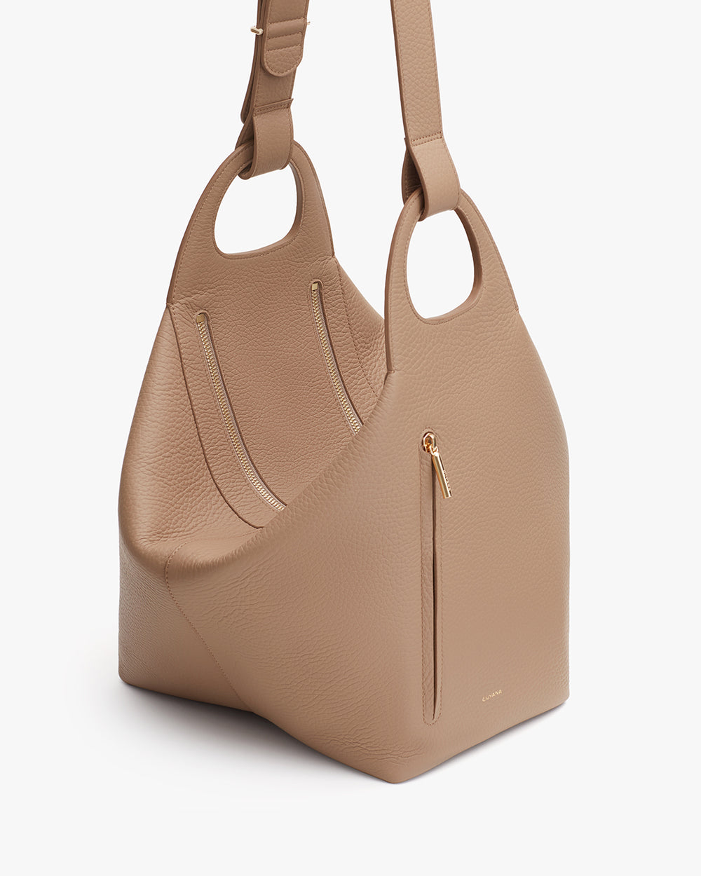 Oversized Paloma Bag Handbag with a zipper pocket and brand logo on the front.
