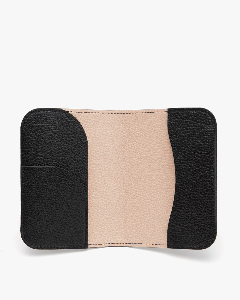 Open wallet with two card slots on each side.