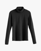Long sleeve turtleneck top on plain background.