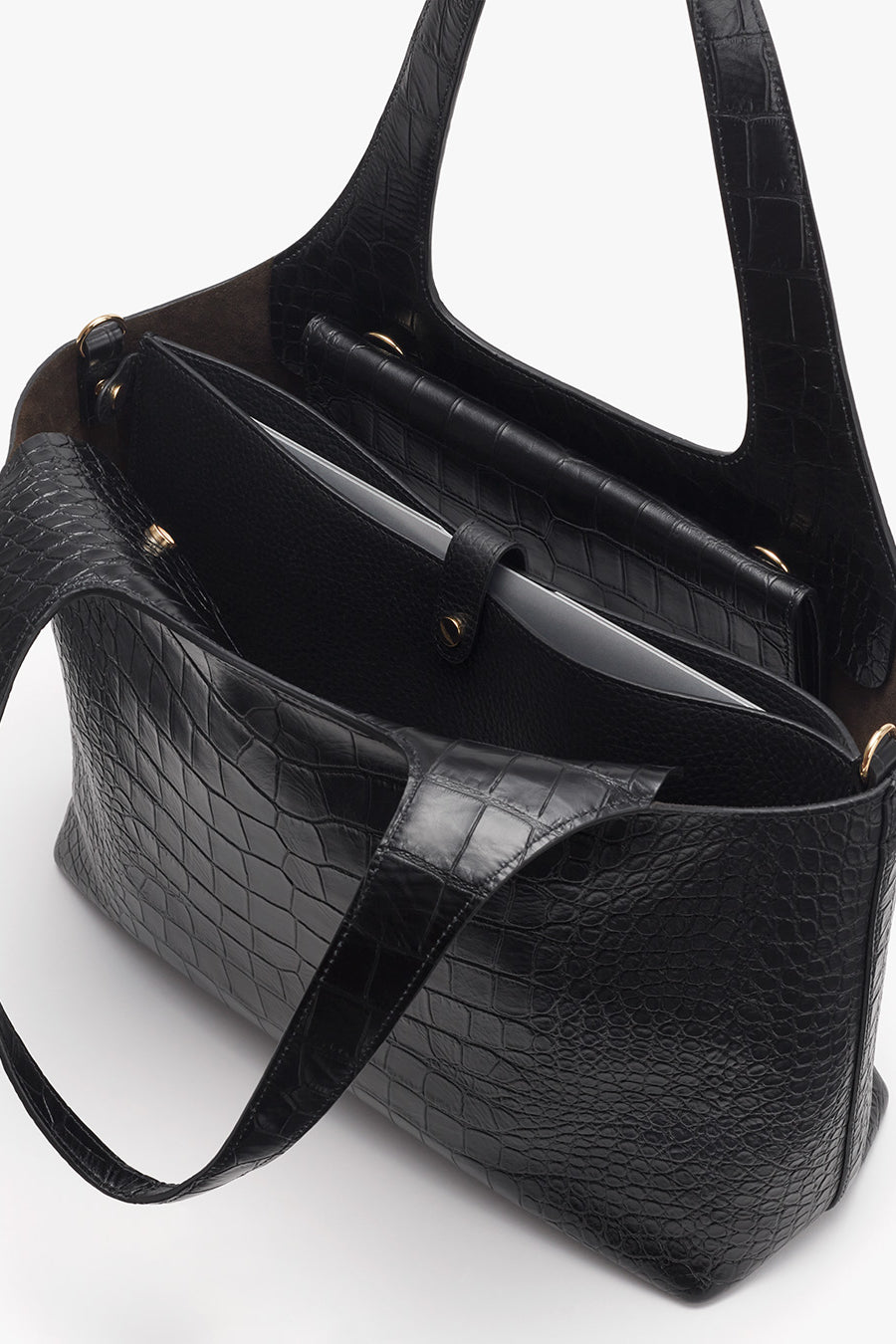System Tote 13-inch (Croco) Black / One Size