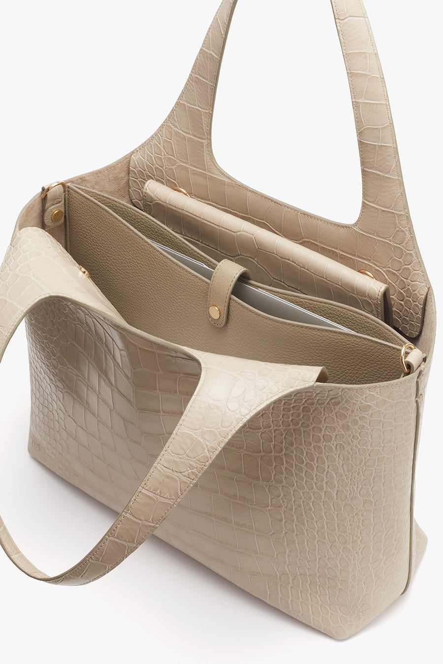 System Tote 13-inch (Croco) Stone / One Size