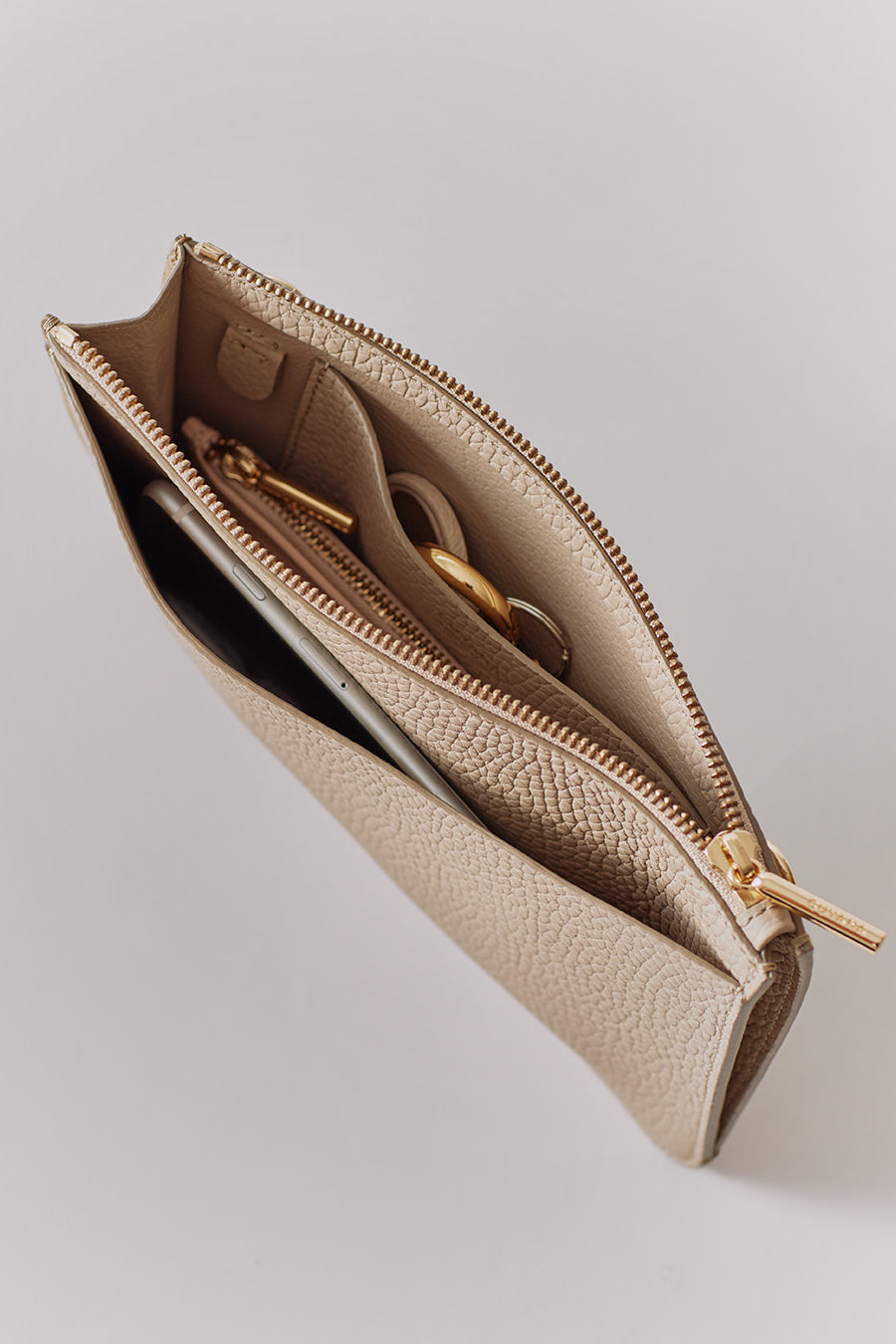 System Zipper Pouch Stone / One Size