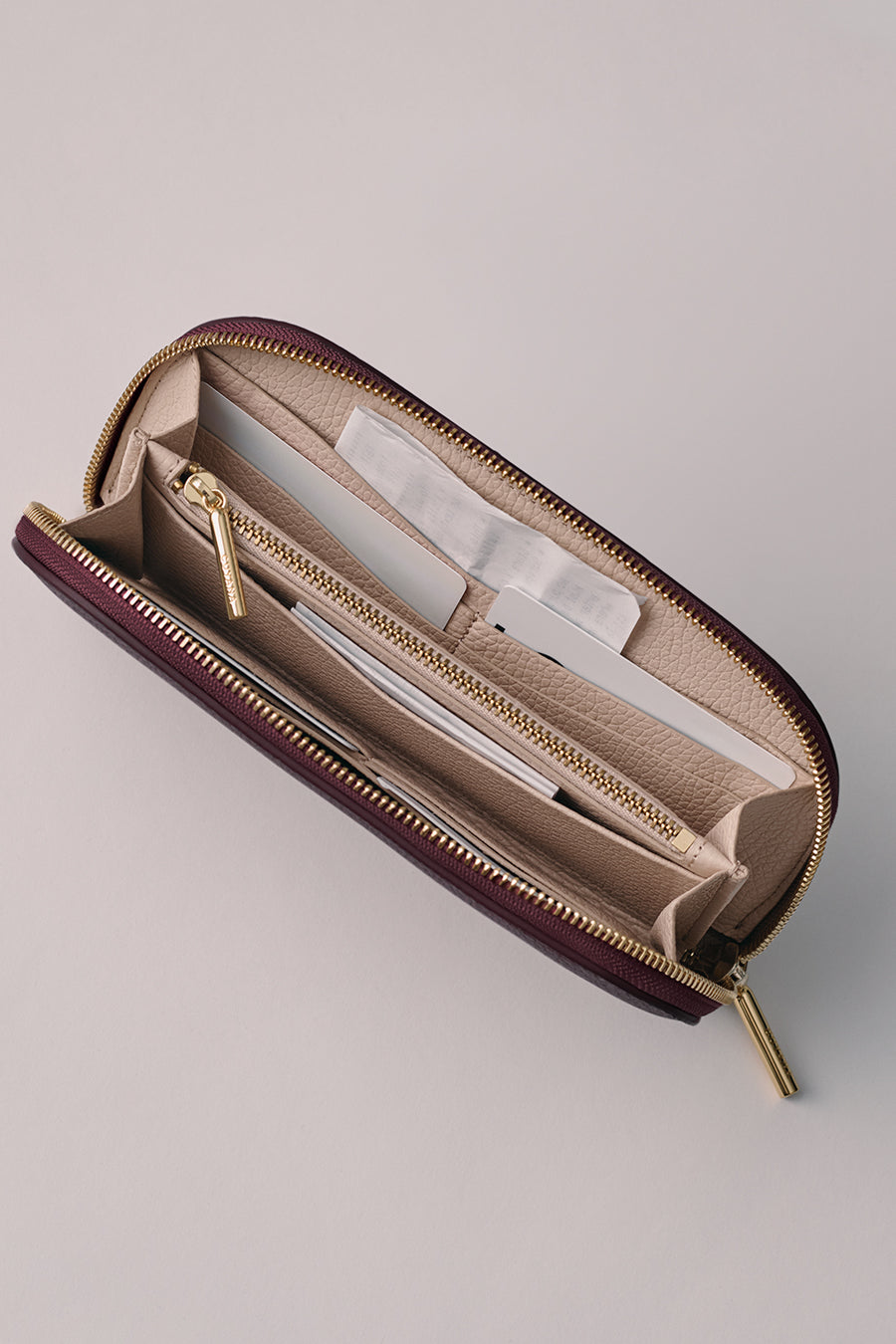 Curved Zip Wallet Cherry / One Size
