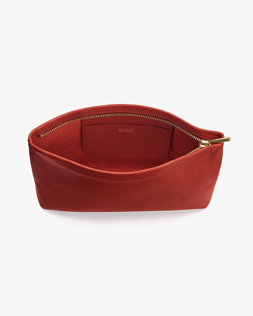 Small Zipper Pouch Open travel bag with a visible zipper and an interior pocket.