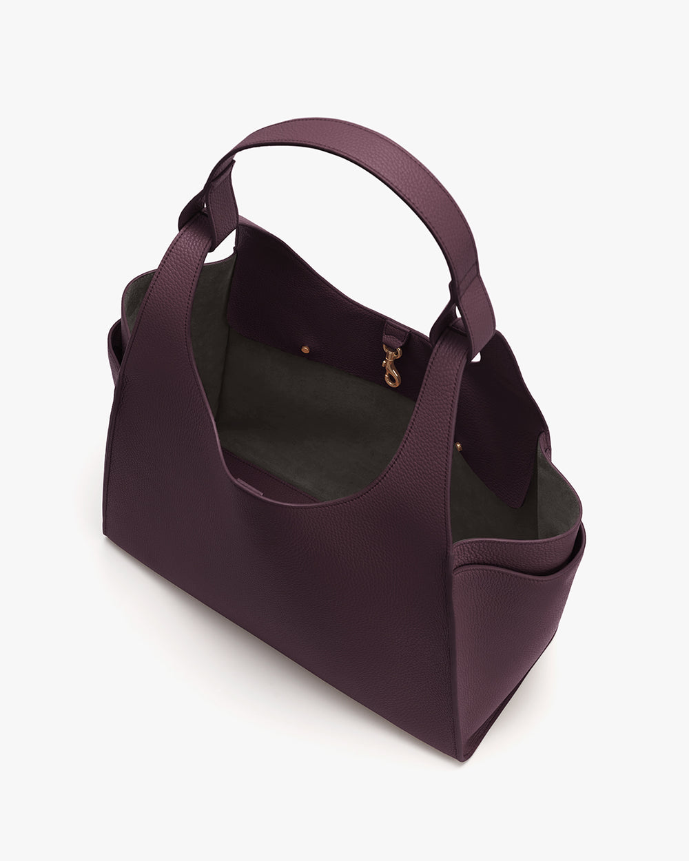 Double Loop Satchel Open tote bag with sturdy handles and spacious interior.