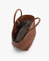 Open tote bag with two handles and internal compartments
