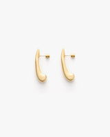 Two curved earrings with simple design and stud backs.