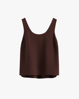 Sleeveless tank top with rounded neckline