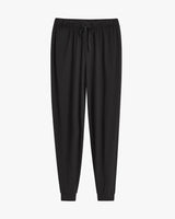 Jogger pants with elastic waist and drawstring.