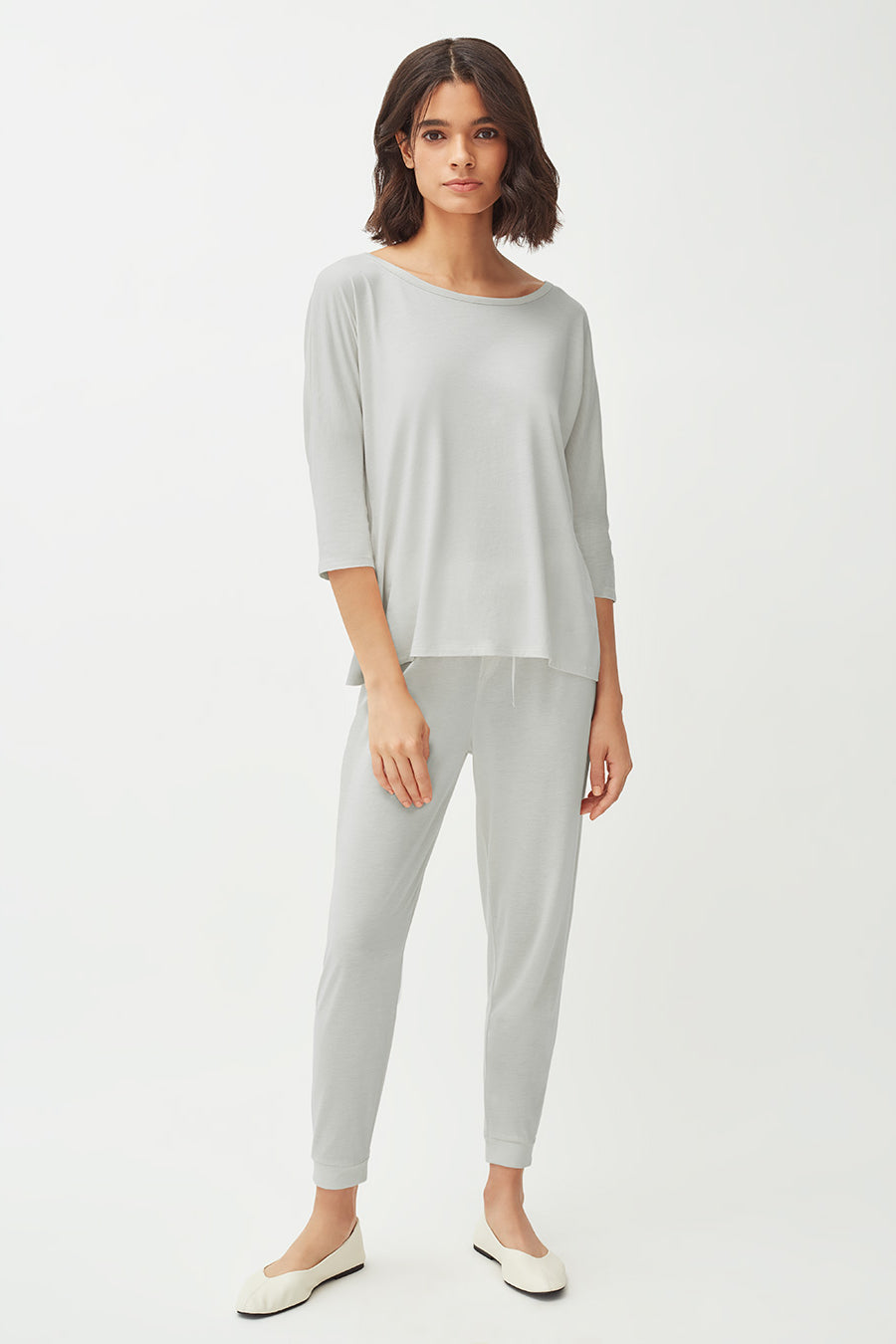 Drape-Back Sleep Set Pearl Grey / Large