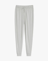 Pair of pants with elastic waistband and fitted ankles.