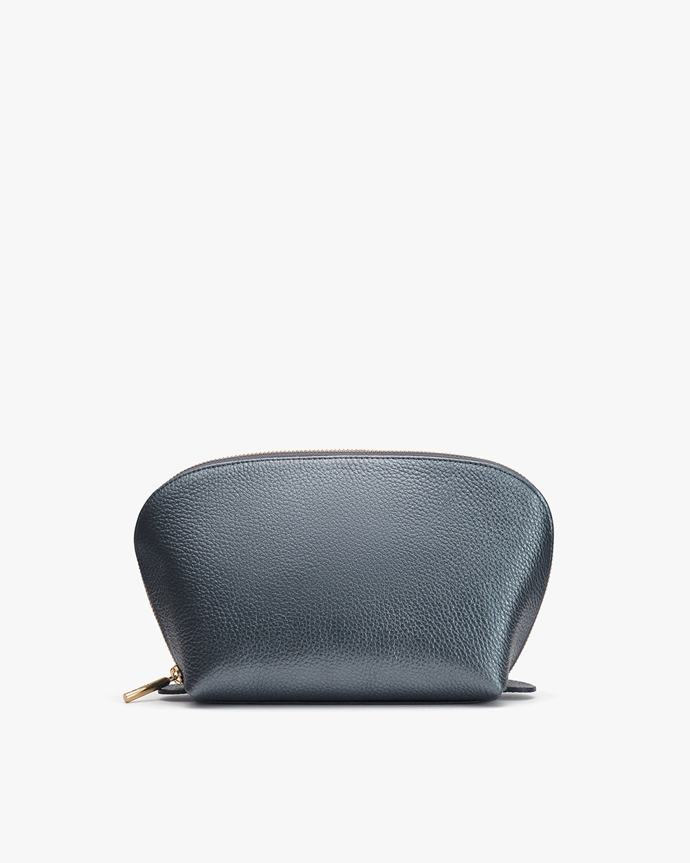 Small zippered pouch standing upright on a plain background.