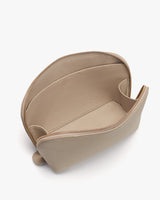 Open small zipper pouch with internal compartment.