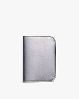 Leather wallet on a plain background.