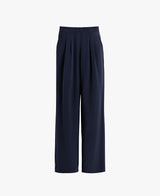 Plain pants with a pleated waist, displayed against a plain background.