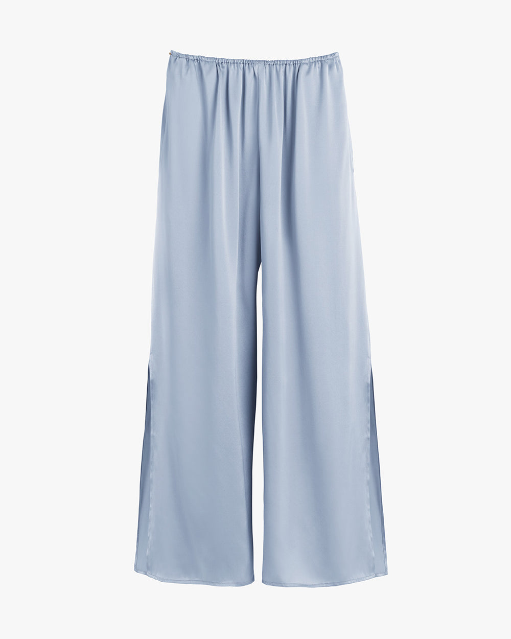 Wide-leg pants with an elastic waistband, displayed on a plain background.