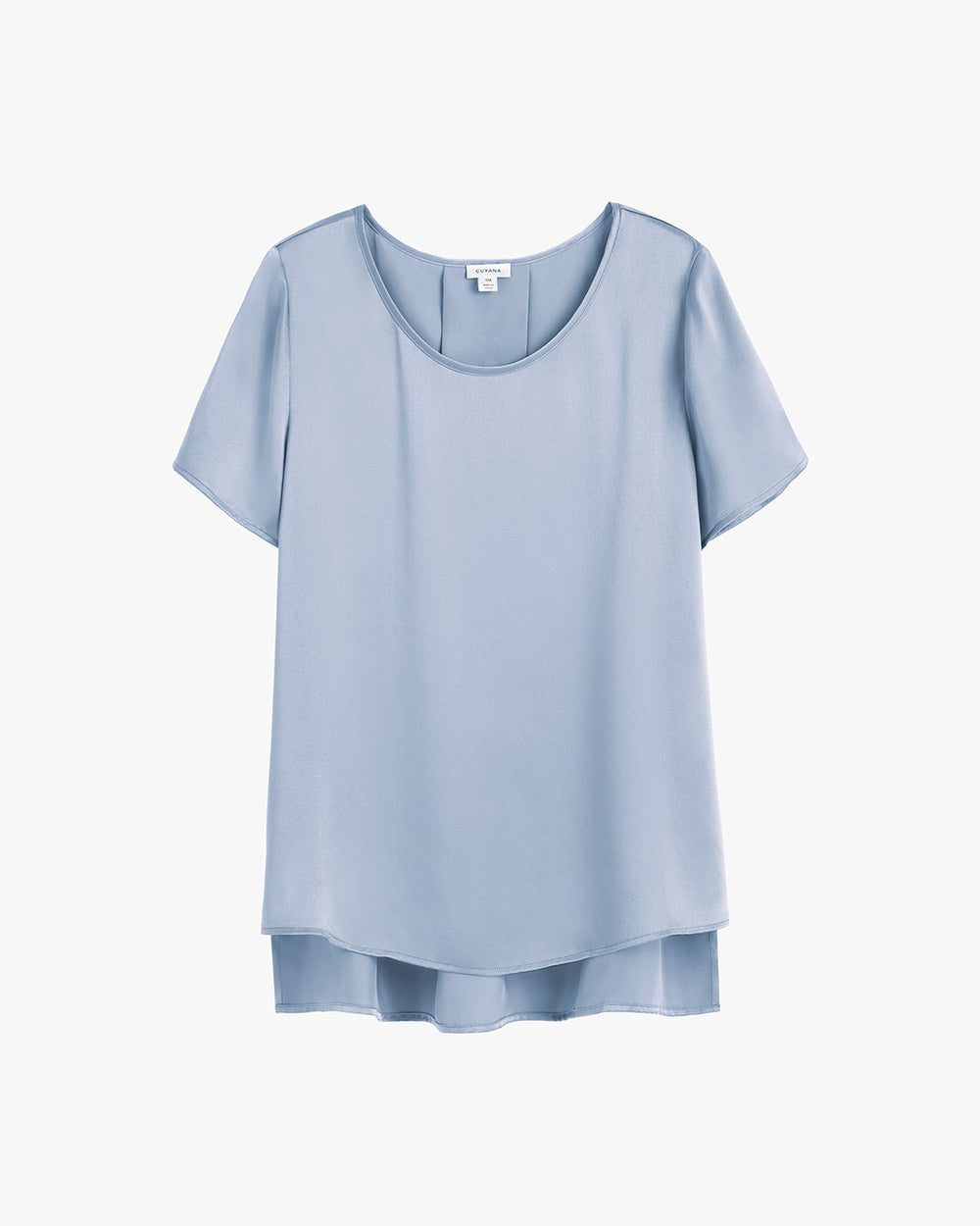 Short-sleeved blouse displayed on a plain background.