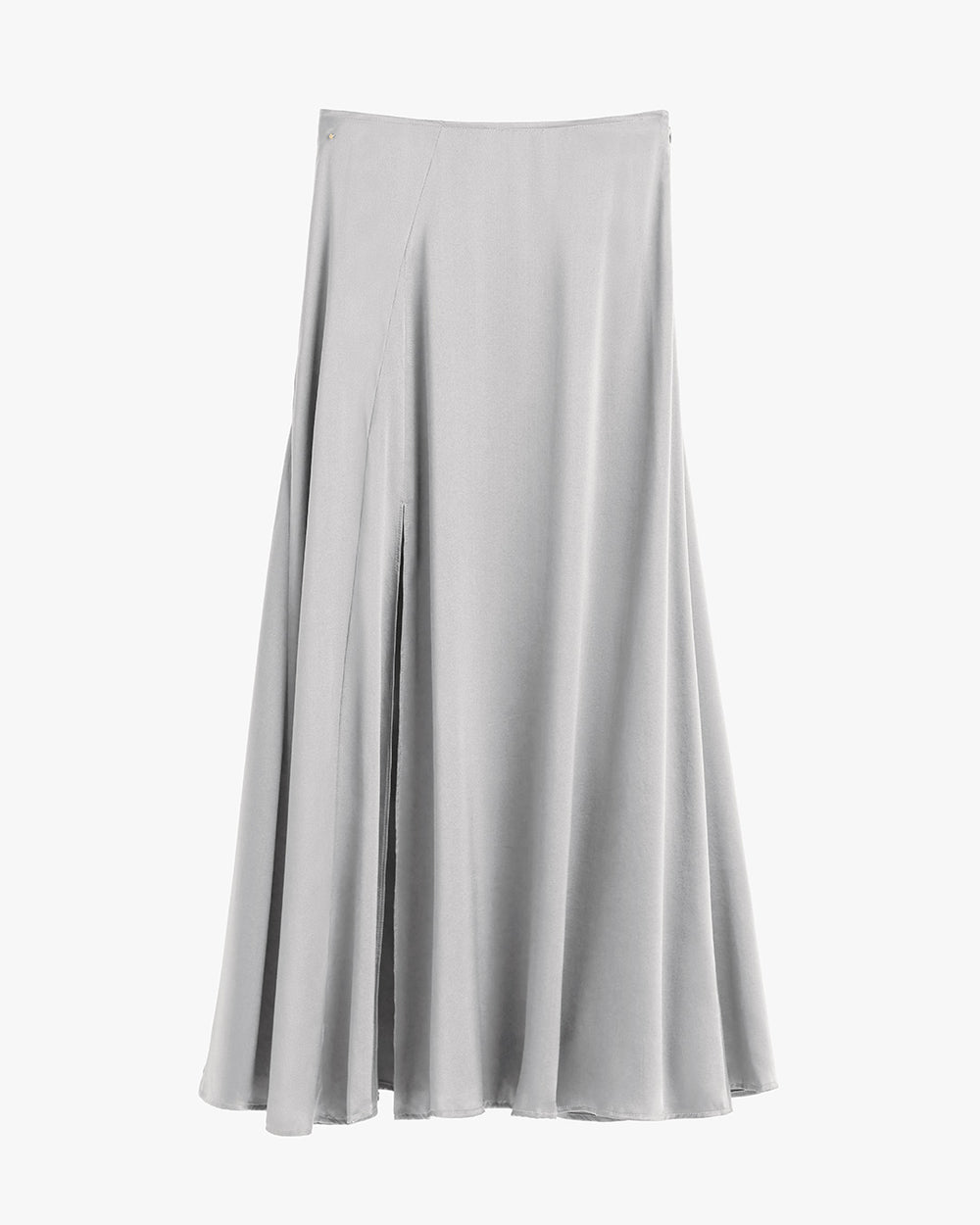 Flowing long skirt with a wide hem and side zipper