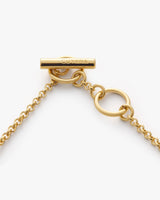 Chain necklace with a bar clasp and ring.