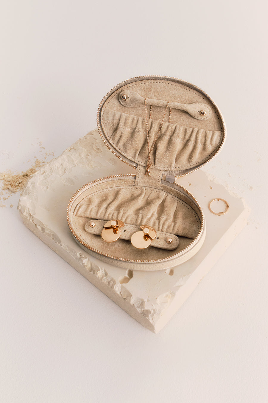 Travel Jewelry Case Ecru / One Size