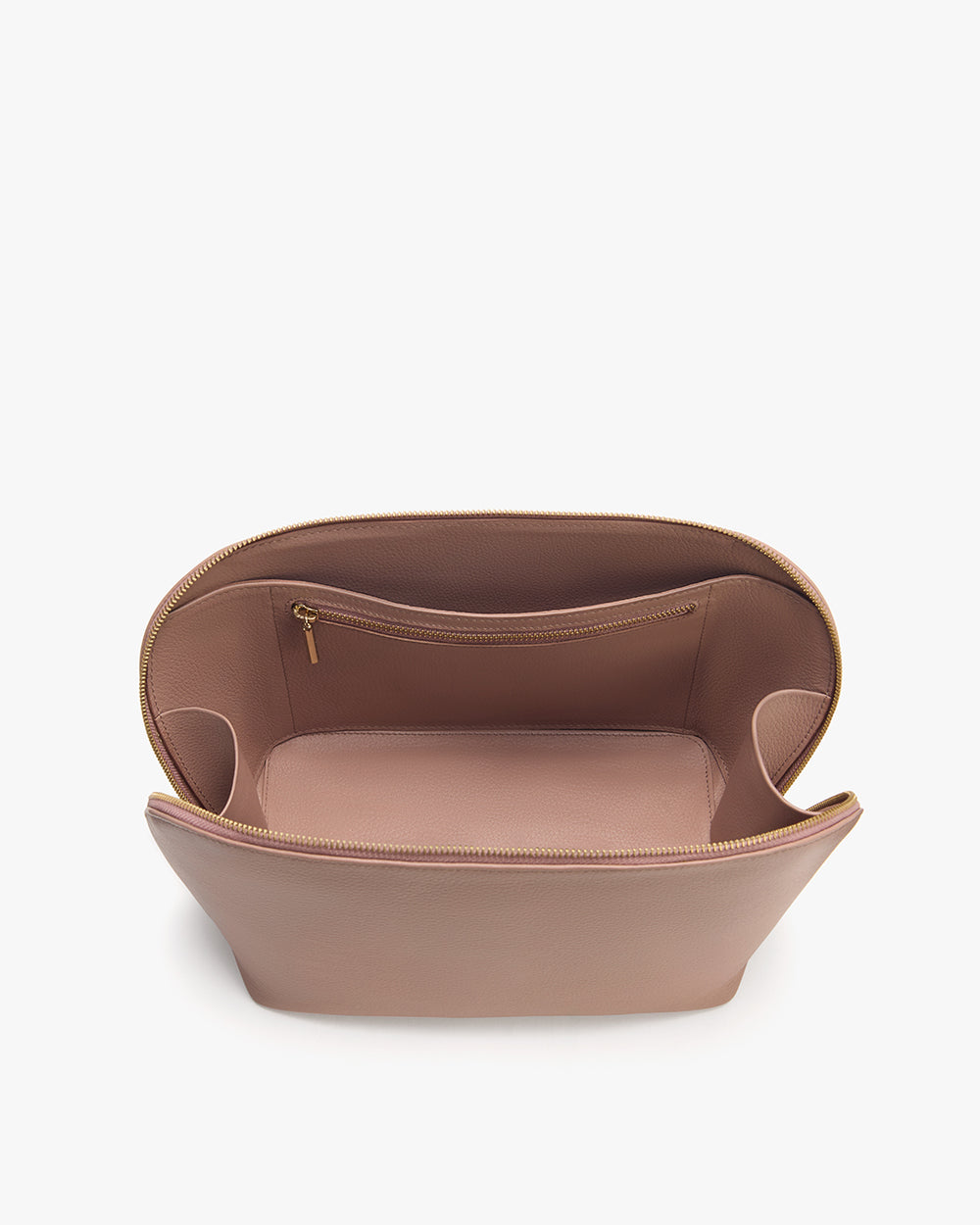 Voyager Travel Case Open pouch with an interior zipper pocket visible