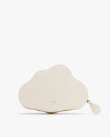 Cloud-shaped pouch with a zipper and tear shaped pull.