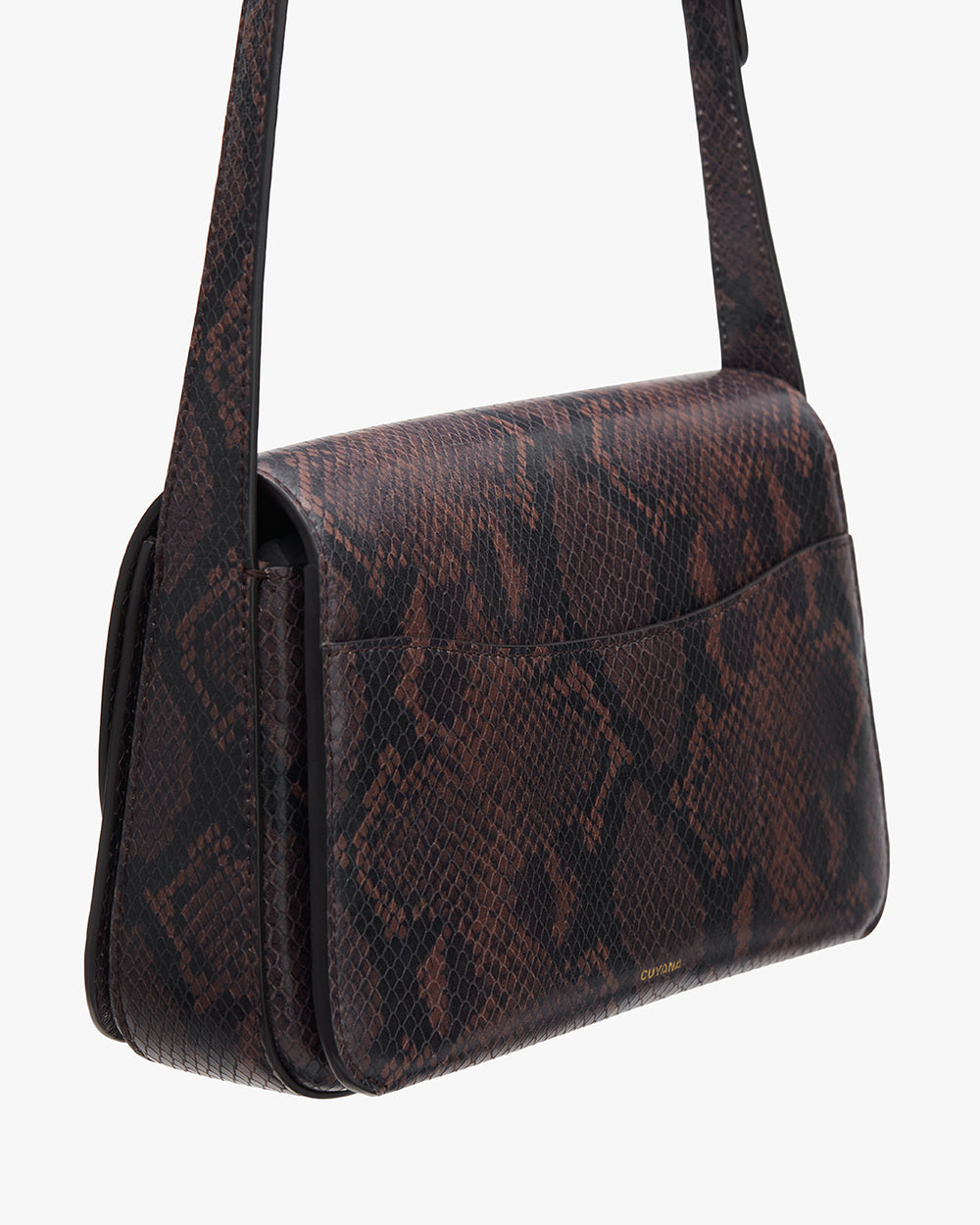 Small patterned shoulder bag against a plain background