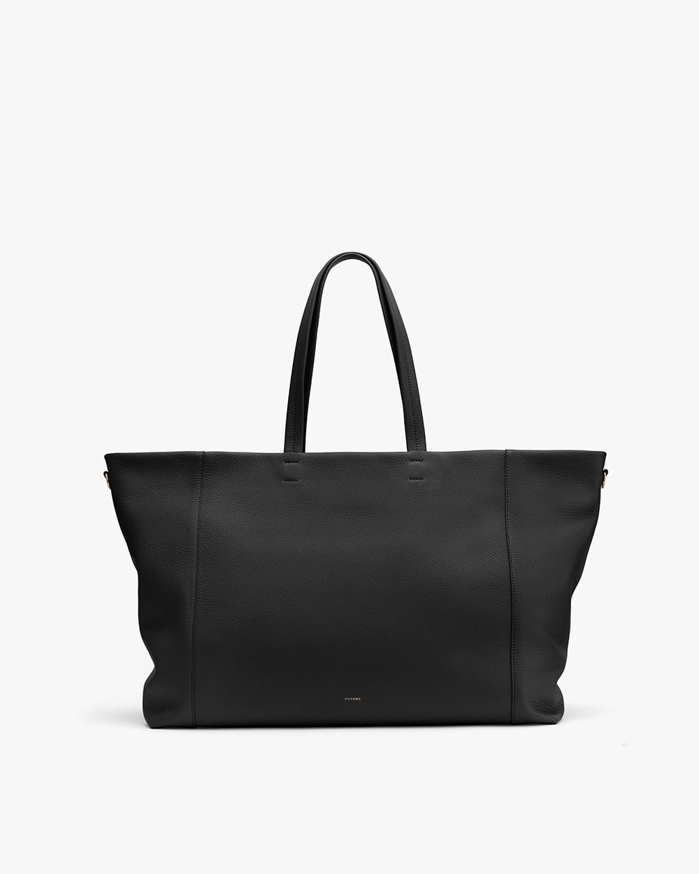 Large tote bag with two handles standing upright.
