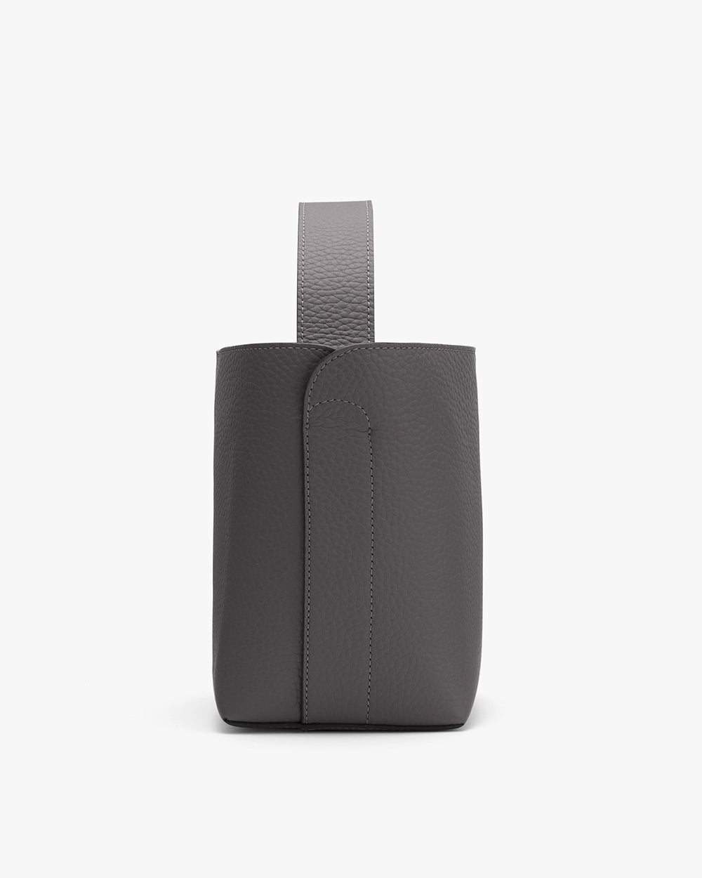 Mini Linea Bucket Bag Small upright handbag with a loop handle on a plain background.