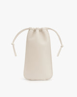 Small drawstring pouch with tied straps.